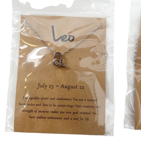 2/$30 Astrology Necklace Leo Silver Tone Constellation Necklace Gift Simple - Picture 4 of 5
